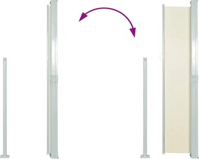 vidaXL Σκίαστρο Βεράντας Πλαϊνό Συρόμενο Κρεμ 160 x 300 εκ.