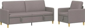 vidaXL Σαλονάκι Σετ Με Αποθηκευτικό Χώρο 2 pcs Taupe Πολυεστέρας