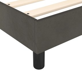 Κρεβάτι Boxspring με Στρώμα Σκούρο Γκρι 100x200 εκ. Βελούδινο - Γκρι