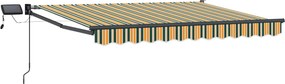 vidaXL Χειροκίνητη αναδιπλούμενη τέντα με LED 3 x 2,5 μ
