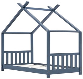 Πλαίσιο Κρεβατιού Παιδικό Γκρι 80 x 160 εκ. Μασίφ Ξύλο Πεύκου - Γκρι