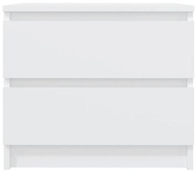 Κομοδίνο Λευκό 50 x 39 x 43,5 εκ. από Μοριοσανίδα - Λευκό