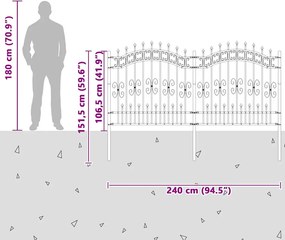 vidaXL Φράχτης Κήπου Kampen Λευκό 240 x 166 εκ