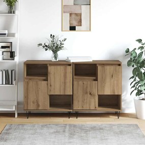 vidaXL Παραδοσιακά Πλευρικά Έπιπλα 2 pcs artisan δρυς 120 x 35 x 70 εκ