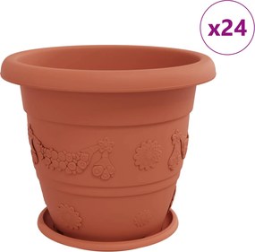 vidaXL Γλάστρες φυτών 24 pcs Κεραμιδί Ø 39 x 32 εκ Πλαστικό