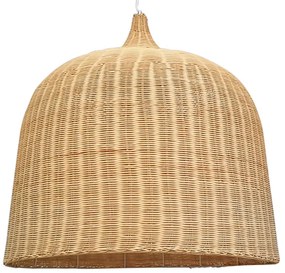 01570 GloboStar® BAHAMAS 01570 Boho Κρεμαστό Φωτιστικό Καμπάνα Μονόφωτο 1 x E27 IP20 Μπεζ Ξύλο - Μ90 x Π90 x Y90cm