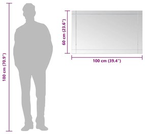 vidaXL Καθρέφτης Τοίχου 100 x 60 εκ. Γυάλινος