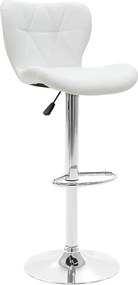 Σκαμπό μπαρ Coozy pakoworld pu σε λευκό χρώμα σκελετός χρωμίου