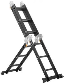 VEVOR Multi-Purpose Folding Ladder 7-in-1 3 Step 12ft with Scaffolding Plank