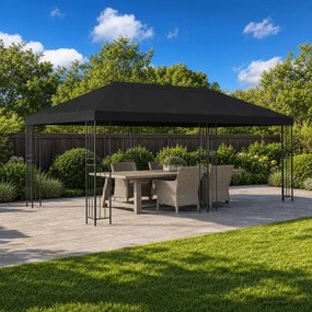 vidaXL Κάλυψη Σκηνής Γκαζebo 6 x 3 m Μαύρο Πολυεστέρας 190
