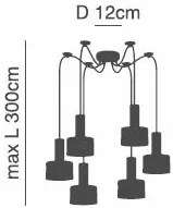 Φωτιστικό Οροφής  SE21-NM-4-NM6-MS1 ADEPT TUBE Nickel Matt Pendant Black Metal Shade+ - 51W - 100W - 77-8450