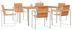 vidaXL Σέτ φαγητού για κήπο 7 pcs Σταθερό Ξύλο Ακακίας