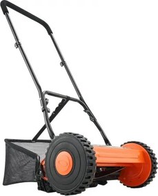 VEVOR 14" Push Reel Lawn Mower 5-Blade Adjustable Height Grass Catcher 2 Wheels