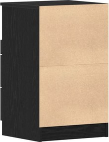 vidaXL Κομοδίνο 2 τμχ. Μαύρη Οξυά 40 x 35 x 65 εκ. Επεξεργασμένο Ξύλο