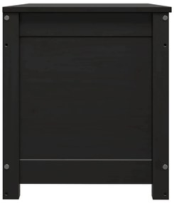 vidaXL Κουτί Αποθήκευσης Μαύρο 80x40x45,5 εκ από Μασίφ Ξύλο Πεύκου