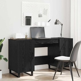 vidaXL Γραφείο με ράφι Μαύρη δρυς 140 x 50 x 75 εκ. Επεξεργασμένο ξύλο