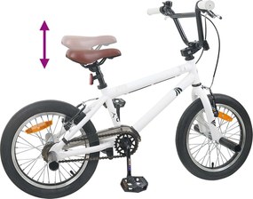 vidaXL BMX Ποδήλατο 18 ίντσες για 7-10 ετών Λευκό