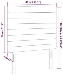 vidaXL Κεφαλάρι Κρεβατιού LED Σκούρο Καφέ 80x5x118/128εκ. Υφασμάτινο