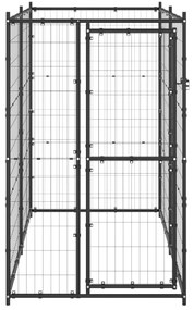 Κλουβί Σκύλου Εξ. Χώρου Ατσάλι 110 x 220 x 180 εκ. - Μαύρο