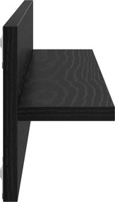 vidaXL Ράφι Τοίχου με ράφι 2 pcs Μαύρη Οξυά 80 x 11,5 x 18 εκ
