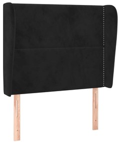 vidaXL Κεφαλάρι με Πτερύγια Μαύρο 103x23x118/128 εκ. Βελούδινο