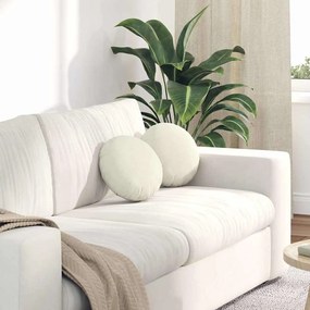 vidaXL Μαξιλάρια καθισμάτων 2 pcs Κρεμ Ø30 x 13 εκ Βελούδο