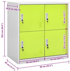 vidaXL Φοριαμός Ανοιχτό Γκρι / Πράσινο 90 x 45 x 92,5 εκ. Ατσάλινος