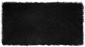 vidaXL Ψεύτικο Δέρμα Προβάτου Χαλί Tafalla Μαύρο 80 x 150 cm