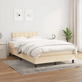 ΚΡΕΒΑΤΙ BOXSPRING ΜΕ ΣΤΡΩΜΑ ΚΡΕΜ 120X200 ΕΚ. ΥΦΑΣΜΑΤΙΝΟ 3140366