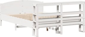 vidaXL Σκελετός Κρεβ. Χωρίς Στρώμα Λευκό 120x200 εκ Μασίφ Πεύκο
