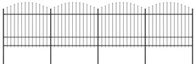 vidaXL Κάγκελα Περίφραξης με Λόγχες Μαύρα (1,5-1,75) x 6,8 μ. Ατσάλινα