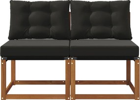 vidaXL 2 Τεμάχιο Εξωτερικός μεσαίος καναπές