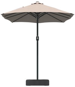 vidaXL Ομπρέλα Κήπου Taupe 385 x 209 x 244 εκατοστά ύφασμα