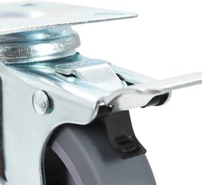 vidaXL Ρόδες Περιστρεφόμενες με Διπλό Φρένο 4 τεμ. 75 χιλ.