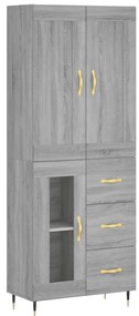 vidaXL Ντουλάπι Γκρι Sonoma 69,5 x 34 x 180 εκ. Επεξεργασμένο Ξύλο