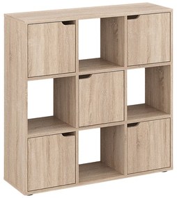 Βιβλιοθήκη Bookel pakoworld σε sonoma απόχρωση 88.5x27.5x89.3εκ