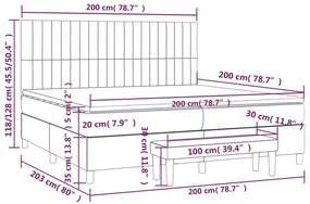 Κρεβάτι Boxspring με Στρώμα Μαύρο 200x200 εκ. Βελούδινο - Μαύρο