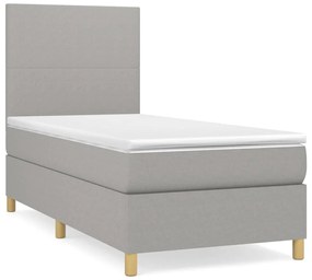 ΚΡΕΒΑΤΙ BOXSPRING ΜΕ ΣΤΡΩΜΑ ΑΝΟΙΧΤΟ ΓΚΡΙ 90X200 ΕΚ. ΥΦΑΣΜΑΤΙΝΟ 3142145