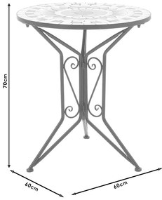 Τραπεζαρία κήπου Mosaic pakoworld σετ 3τεμ μέταλλο μαύρο - 137-000004
