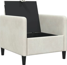 vidaXL Καναπές με Αποθήκευση Κρεμ 72 x 78 x 87 εκ. Πολυεστέρας