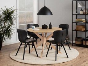 Σετ τραπεζαρίας Oakland 437, 75cm, Αριθμός θέσεων: 4, Στρόγγυλος, Ξύλο: Δρυς | Epipla1.gr