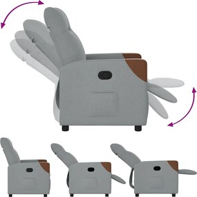 vidaXL Πολυθρόνα Ανακλινόμενη Ανοιχτό Γκρι Υφασμάτινη