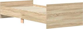 vidaXL Πλαίσιο Κρεβατιού Χωρ. Στρώμα Sonoma Δρυς 75x190εκ Επεξ. Ξύλο