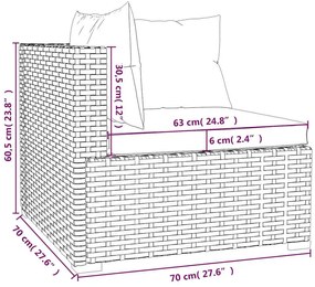 vidaXL Σαλόνι Κήπου Σετ 8 Τεμαχίων Καφέ Συνθετικό Ρατάν με Μαξιλάρια