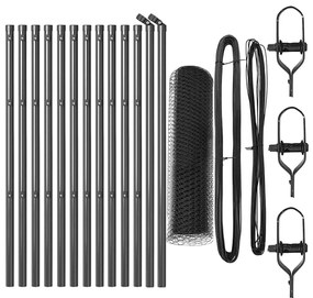 vidaXL Στύλος Περιφράξεων Γκρι 25 x 0,5 m (13 mm μάσκα) Ατσάλι