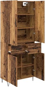 vidaXL Highboard 2 pcs Παλιό ξύλο 69,5 x 34 x 180 εκ.