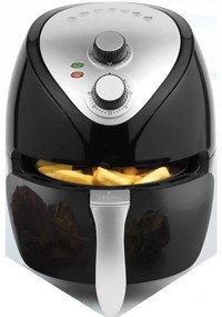 Φριτέζα θερμού αέρα Crown CAF-3013, 1300W, 3 λίτρα, 7 προγράμματα, Έως 200°C, Φωτεινές ενδείξεις, Χρονοδιακόπτης, Μαύρο/γκρι