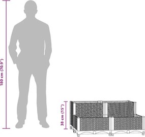 vidaXL Ζαρντινιέρα 80 x 80 x 38 εκ. από Πολυπροπυλένιο