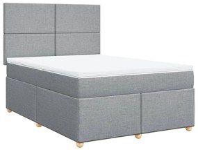 ΚΡΕΒΑΤΙ BOXSPRING ΜΕ ΣΤΡΩΜΑ ΑΝΟΙΧΤΟ ΓΚΡΙ 140X190 ΕΚ. ΥΦΑΣΜΑΤΙΝΟ 3293568