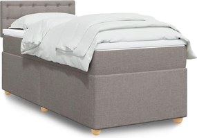 vidaXL Κρεβάτι Boxspring με Στρώμα Taupe 90x200 εκ. Υφασμάτινο